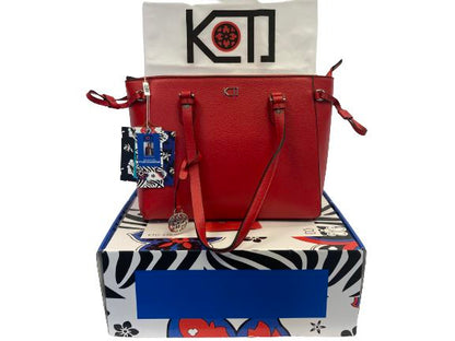 KTD Leather Tote Bag KTD-536 Rouge Vermillon by Kenzo Takada