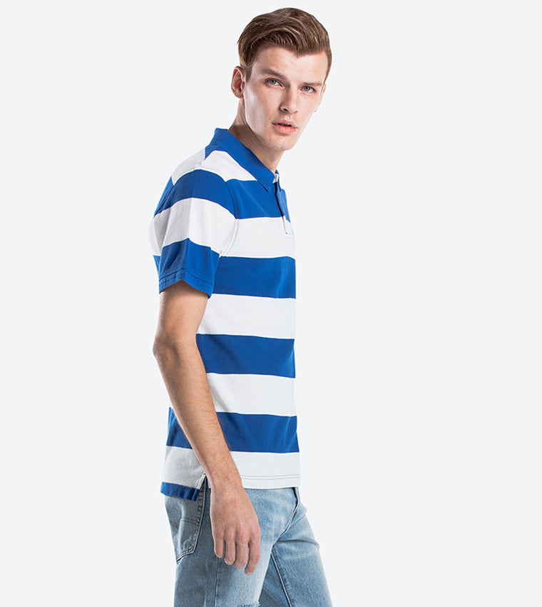 Levi's Stripes Classic Collar Polo Shirt - Blue 22401-0076