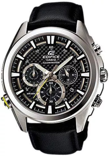 Casio Edifice EFR-537L-1AVDF Men Black Leather strap