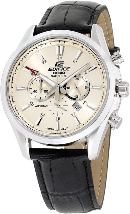 Casio Edifice Casio EFB-504JL-7ADR Men Black Leather strap