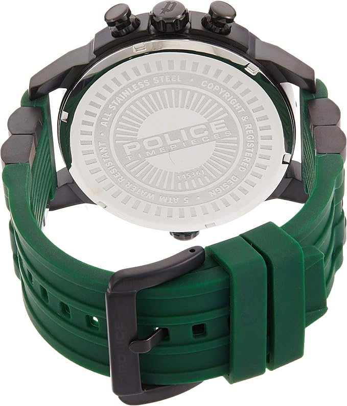 Police PL.14536JSB/02P Men Green Silicone Rubber Strap