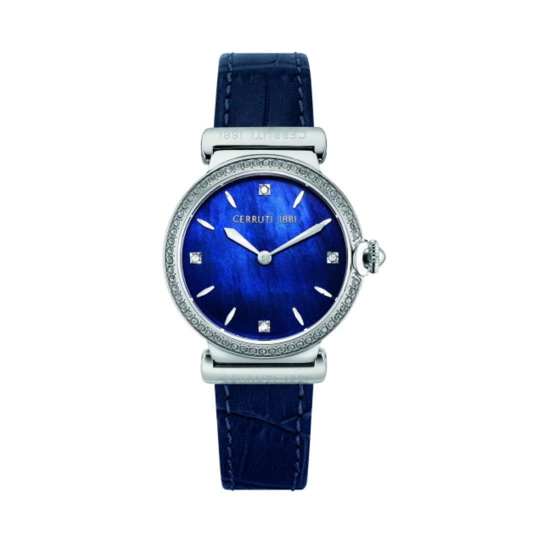 Cerruti 1881 CRM22702 Women Blue dial / Blue leather