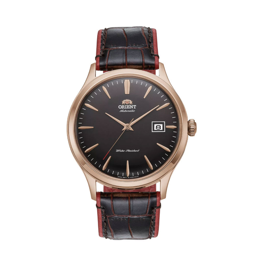 Orient AC08001T Men Automatic / Brown RED Leather strap