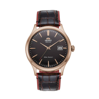 Orient AC08001T Men Automatic / Brown RED Leather strap