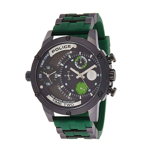 Police PL.14536JSB/02P Men Green Silicone Rubber Strap