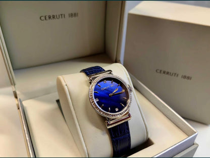 Cerruti 1881 CRM22702 Women Blue dial / Blue leather