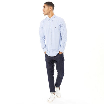 French Connection Men’s Oxford Long Sleeve Shirt Sky/Marine