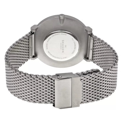 Skagen SKW6175 Men Silver Mesh Strap/ Black dial